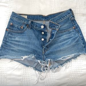 Levi Blue Jean High Waisted Shorts